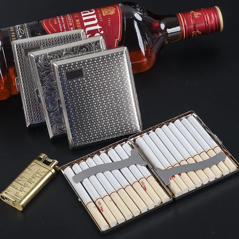 1pc Double-open Metal Cigars Cigarettes Cases Business Cigarette Stainless Steel Tobacco Cigarette Boxes Tools