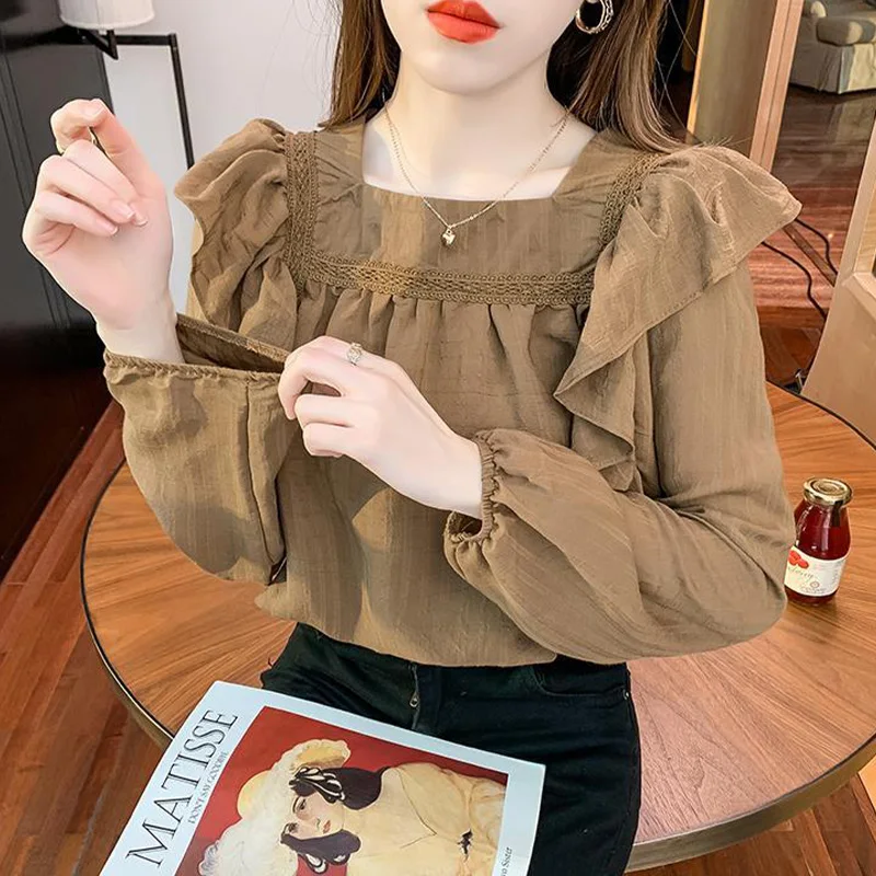 Western Style Long Sleeved Chiffon Shirt for Women\'s Spring Autumn 2024 New Casual Commuting Temperament Elegant Fashionable Top