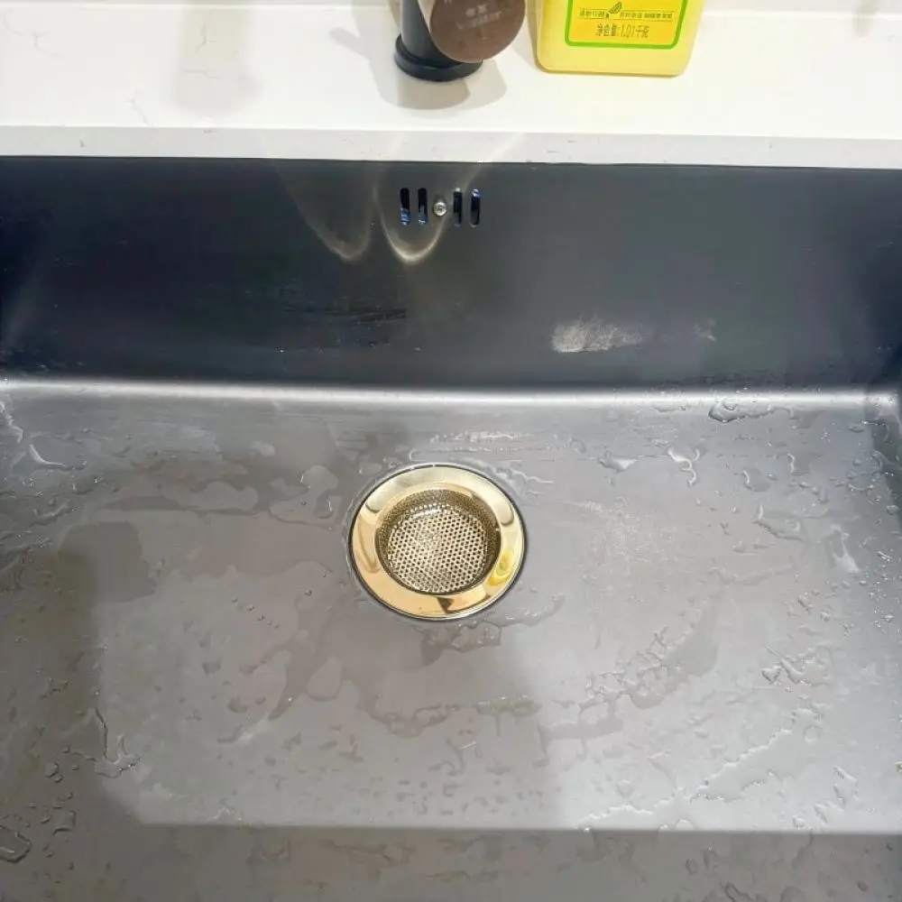 Modern Gold Kitchen Sink Strainer Stainless Steel Drain Plug Filter Catcher Mesh For Basin Sewer Anti Clog Accessory
