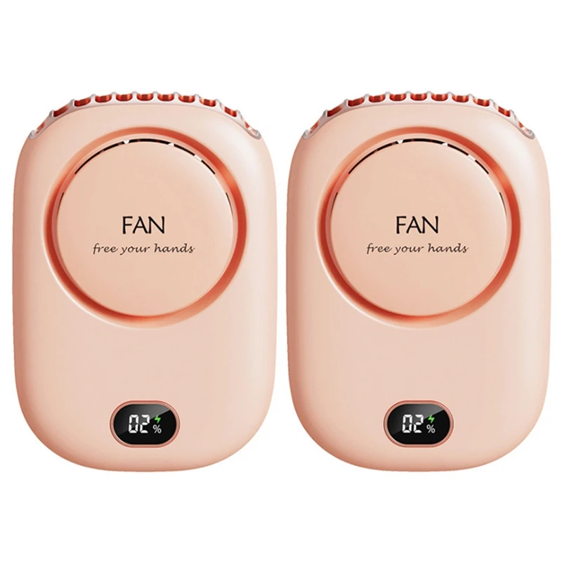 2X Fan Mini USB Cooler Rechargeable Ventilador Travel Handheld Portable Silent Small Electric Cooling Fans Pink