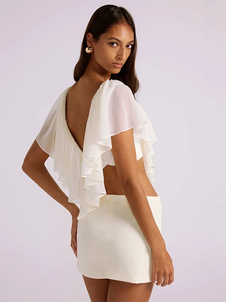 Absobe Women Chiffon Ruffle Mi - Asymmetric Top Women review and price
