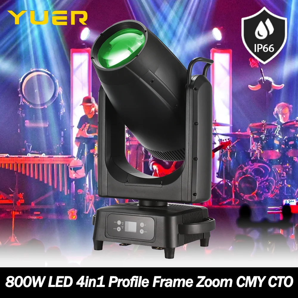 800 واط LED 4in1 إطار ملف تعريف مقاوم للماء التكبير تتحرك رئيس ضوء مع CMY CTO 13Gobos 4prisms التركيز الانحلال لحزب DJ ديسكو