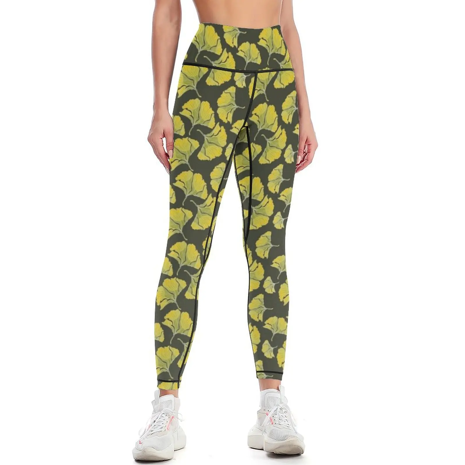 

Ginkgo leaves Leggings Women's push up Women's pants legging pants raises butt Womens Leggings