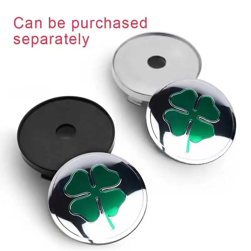 4PCS 60MM Four-leaf Clover Emblem Car Wheel Center Hub Cap Rims Cover Hubcaps Sticker For BMW HONDA FORD TESLA SUBARU