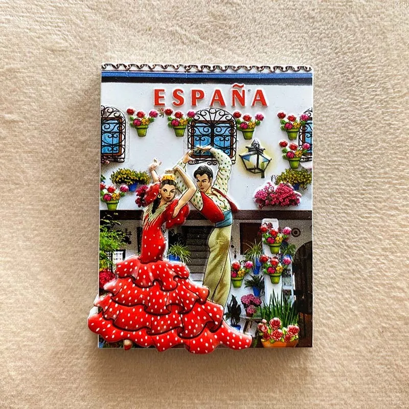

Spanish Creative Travel Souvenir Fridge Magnet Personalized Creative 3D Magnetic Resin Gift