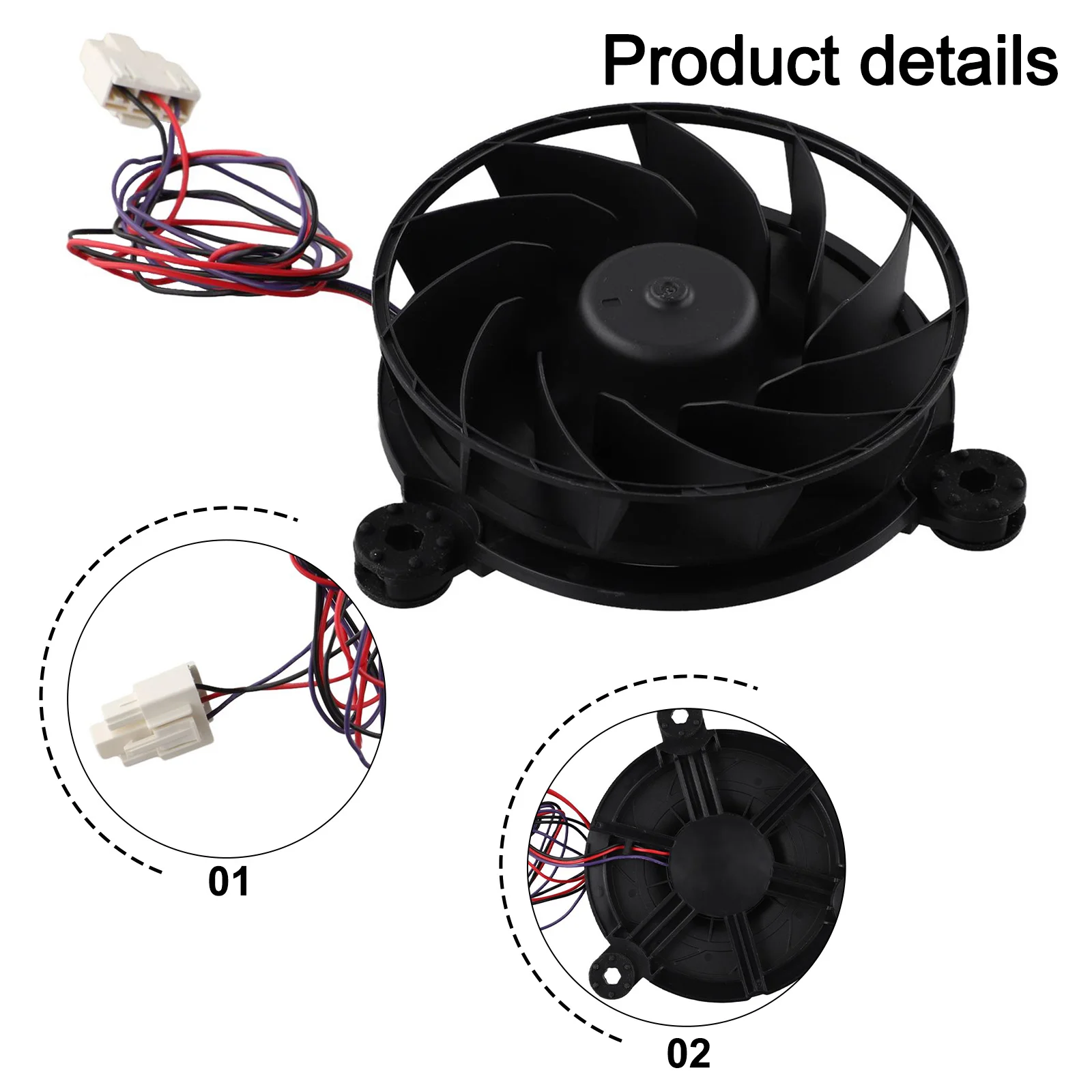 

1PC 12038GE-12M-YT Cooling Fan Parts DC12V 0.26A Refrigerator Cooling Fan 10*8*6cm Refrigerator Replacement Accessories