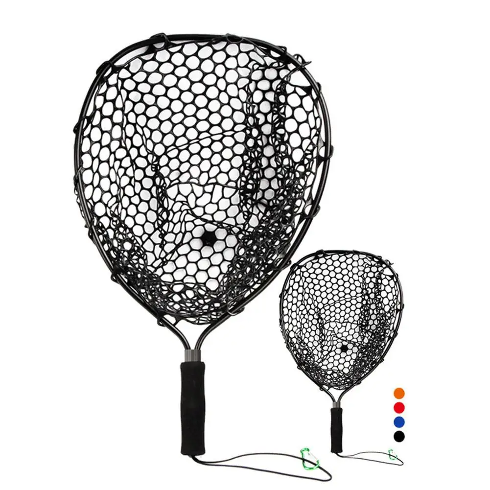 

Fly Fishing Landing Net Outdoor Fishing Brail Blue Soft Rubber Material Landing Net Eva Handle Fishing Nets Tool Accessories