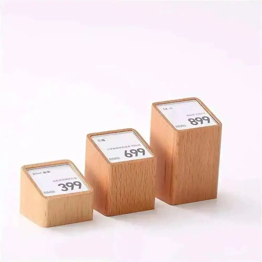 5pcs Acrylic Price Tag Paper Holder Display Stand Table Mini Price Cubes Jewelry Label Sign Watch Tag