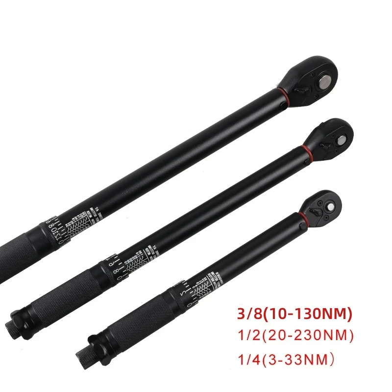 Torque Wrench 1/2'' 3/8'' 1/4'' Square Drive Bicycle Torques Key Two-way Ratchet Car Bike Automotive Hand Tool