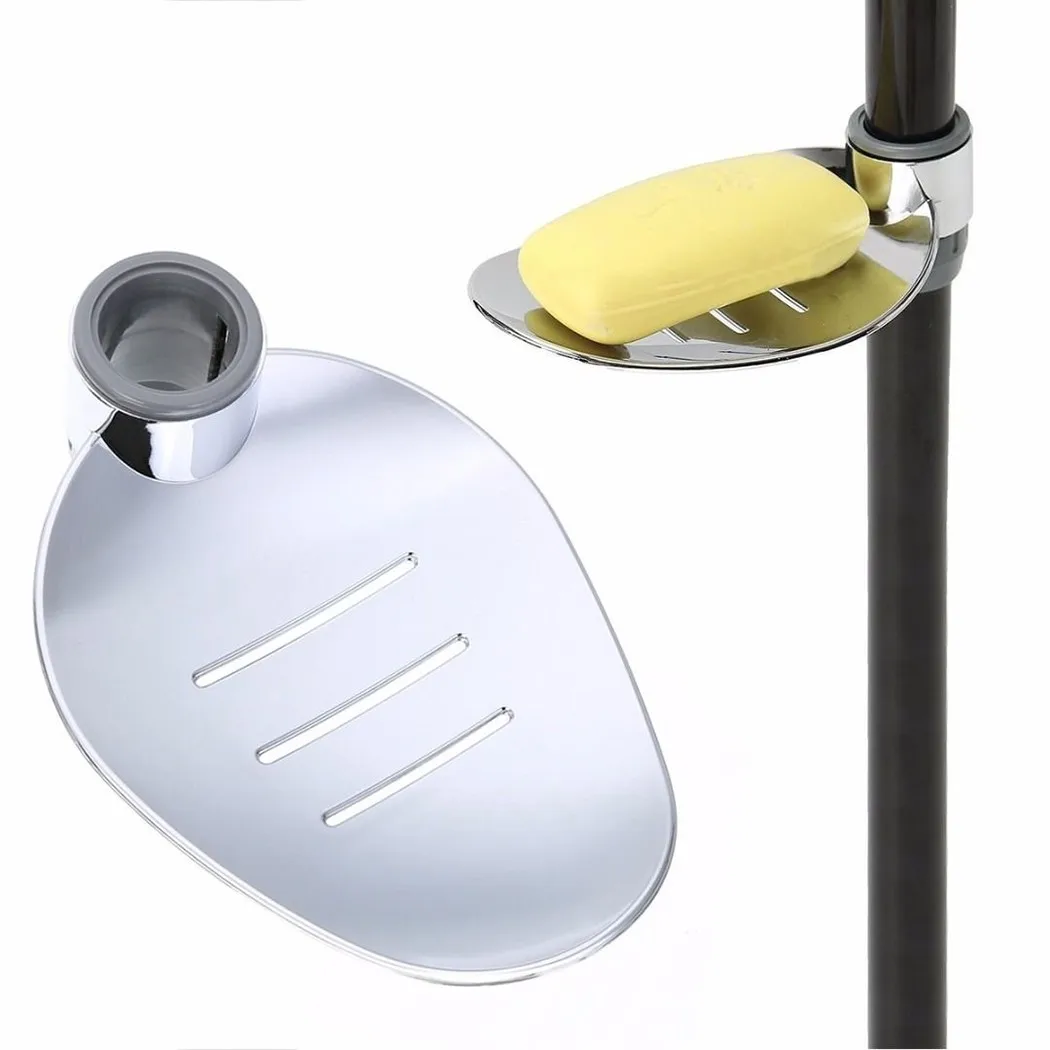 صحن الصابون حامل الصابون 25 مللي متر الناهض السكك الحديدية ABS البلاستيك قابل للتعديل الحمام كروم الأجهزة لا اللكم موزعات الصابون