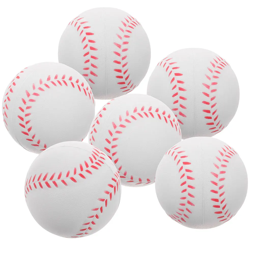 

6Pcs PU Foam Training Baseballs for Soft Impact-Absorbing Indoor Practice Balls Beginner Safe Reaction Hand-Eye