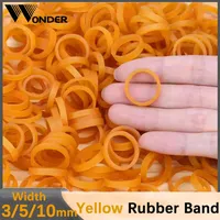 Yellow High Elastic Rubber Bands Elastic Stretchable Sturdy Rubber Elastics Band Used for Office School  Industrial Width3-10mm
