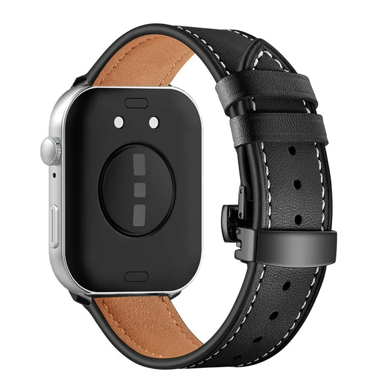 Lederarmband für Huawei Watch Fit 3/Fit 4, klassisches Rindsleder, Schmetterlingsschnalle, Armband für Huawei Watch Fit 4 Pro, Zubehör