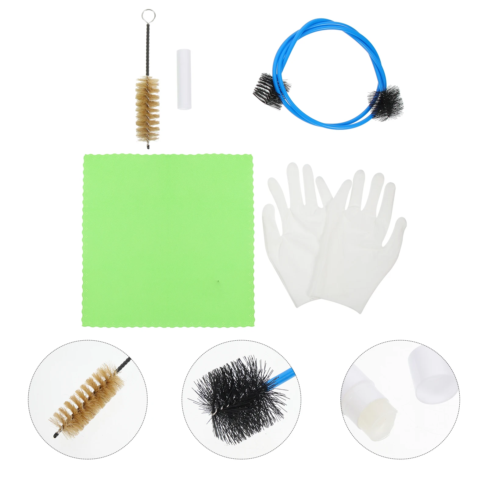 

1 Set Universal Brass-Wind Instrument Cleaning Tool Set Safe Non-Scratch Durable Trumpet Maintenance Kit Brush Cloth Valve Oil