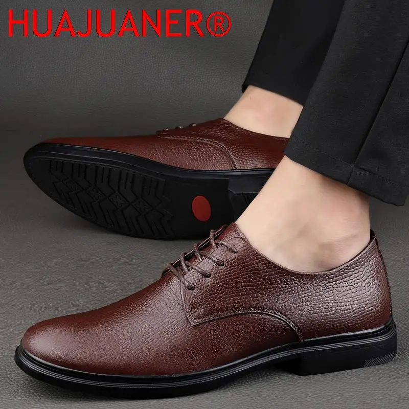 

Luxury Brand Business Genuine Casual Leather Oxford Male Shoes Fashion Office Lace-Up Suit Upscale Adulto Formal Men's Shoes