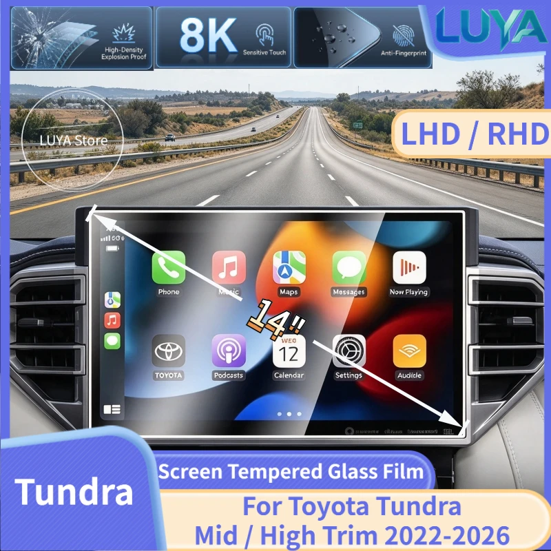 For Toyota Tundra Mid / High Trim 2022-2026 Screen Protective Film 14