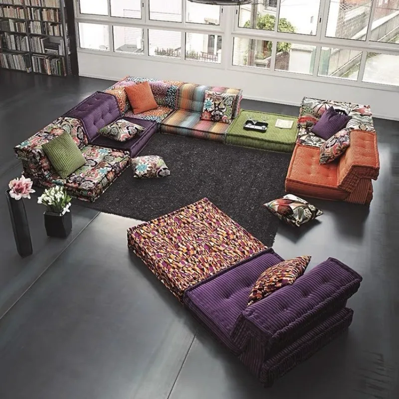 Color mahjong sofa multi-combination villa living room B & B large apartment sofa