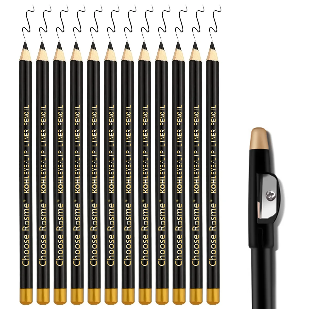 12 pièces crayon à sourcils Eyeliner crayon à lèvres maquillage naturel longue durée noir brun foncé avec taille-crayon produit de maquillage