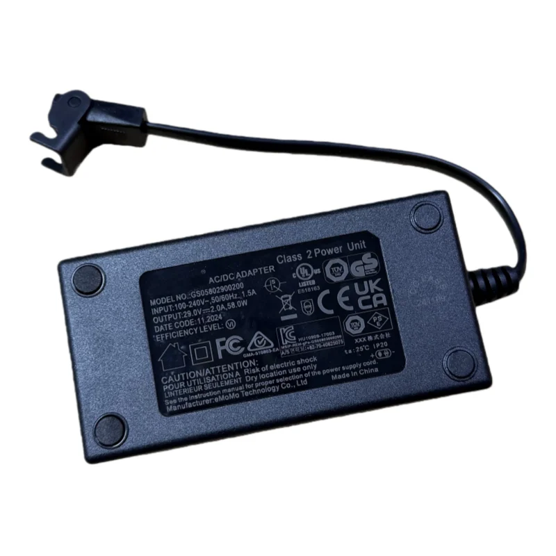 GS05802900200 First Class Cabin Electric Massage Sofa 29V 2A Power Cord Adapter Charger 58W