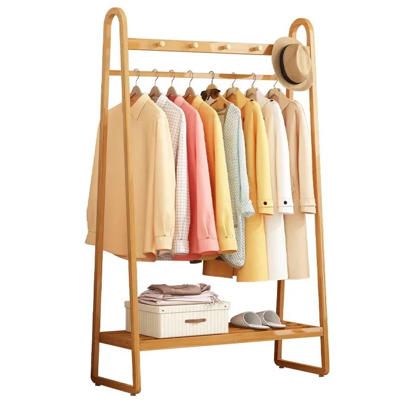 Modern Floor to Ceiling Coat Rack Vertical Clothes Hanger for Bedroom Simple Multi Functional Garment Drying Stand