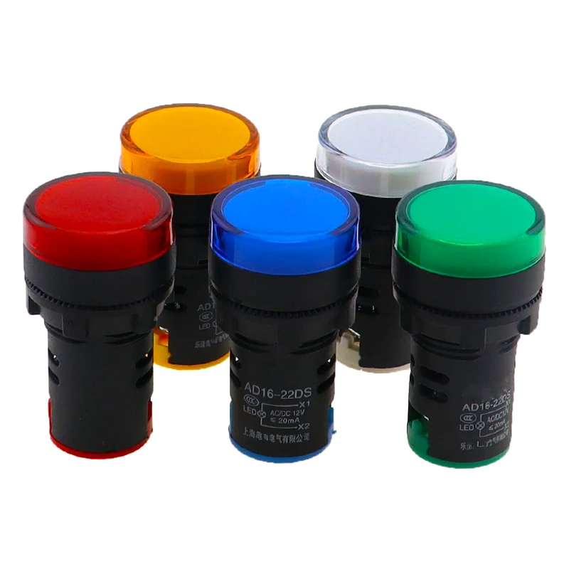 1 Stück Panel Mount LED Power Indicator 12V 24V 110V 220V 380V 22mm Pilot Signal Licht Lampe AD16-22 Rot Blau Weiß Grün Gelb
