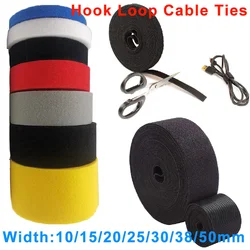 5M/Roll Reusable Fastening Tape Cable Ties Roll Double Side Hook Roll Hook and Loop Adhesive Fastener Straps For Wire Organizer