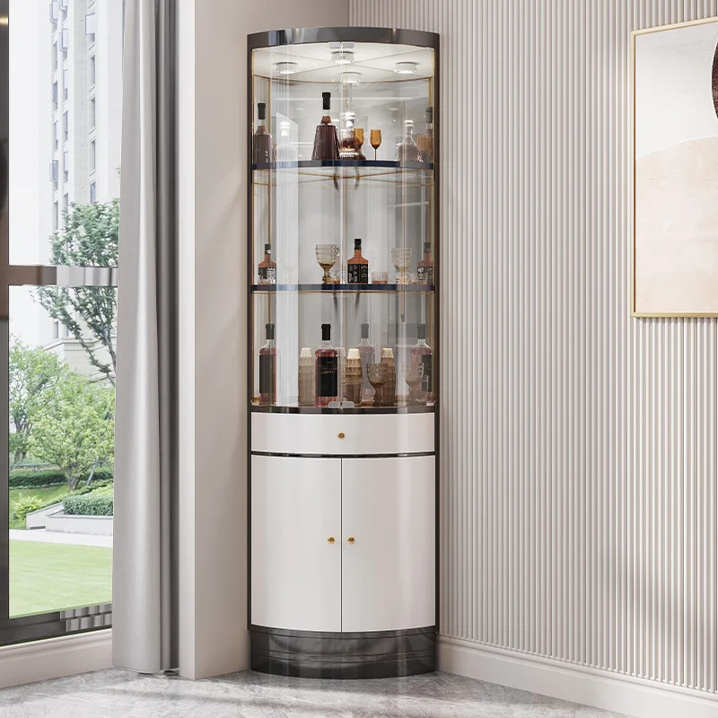 

Light luxury, corner cabinet, triangle, corner, fan, living room, drawer, stainless steel