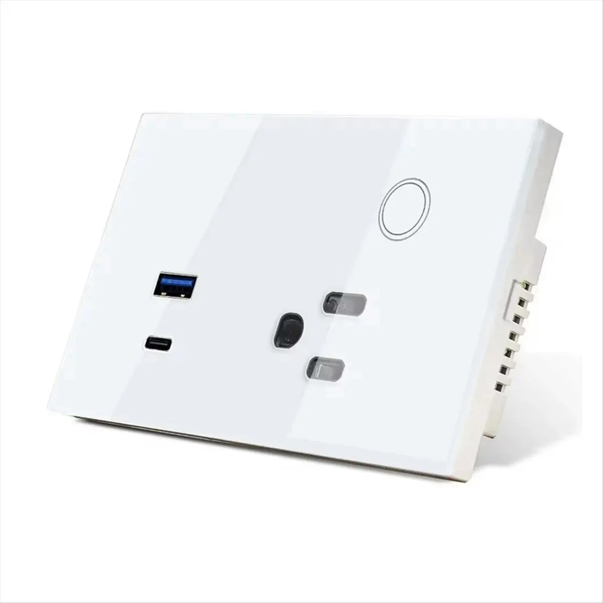 【Socket】 WiFi Smart Tuya 15A Wall Socket USB TYPE-C Plug Outlet Power for for Home Smart Life White EU Plug