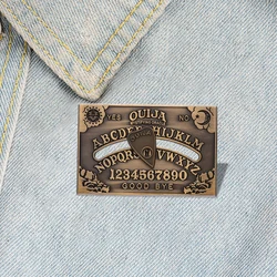 Ouija Board Pins Custom Yes or No Sun And Moon Bronze Brooches Lapel Badges Punk Gothic Jewelry Gift for Friends
