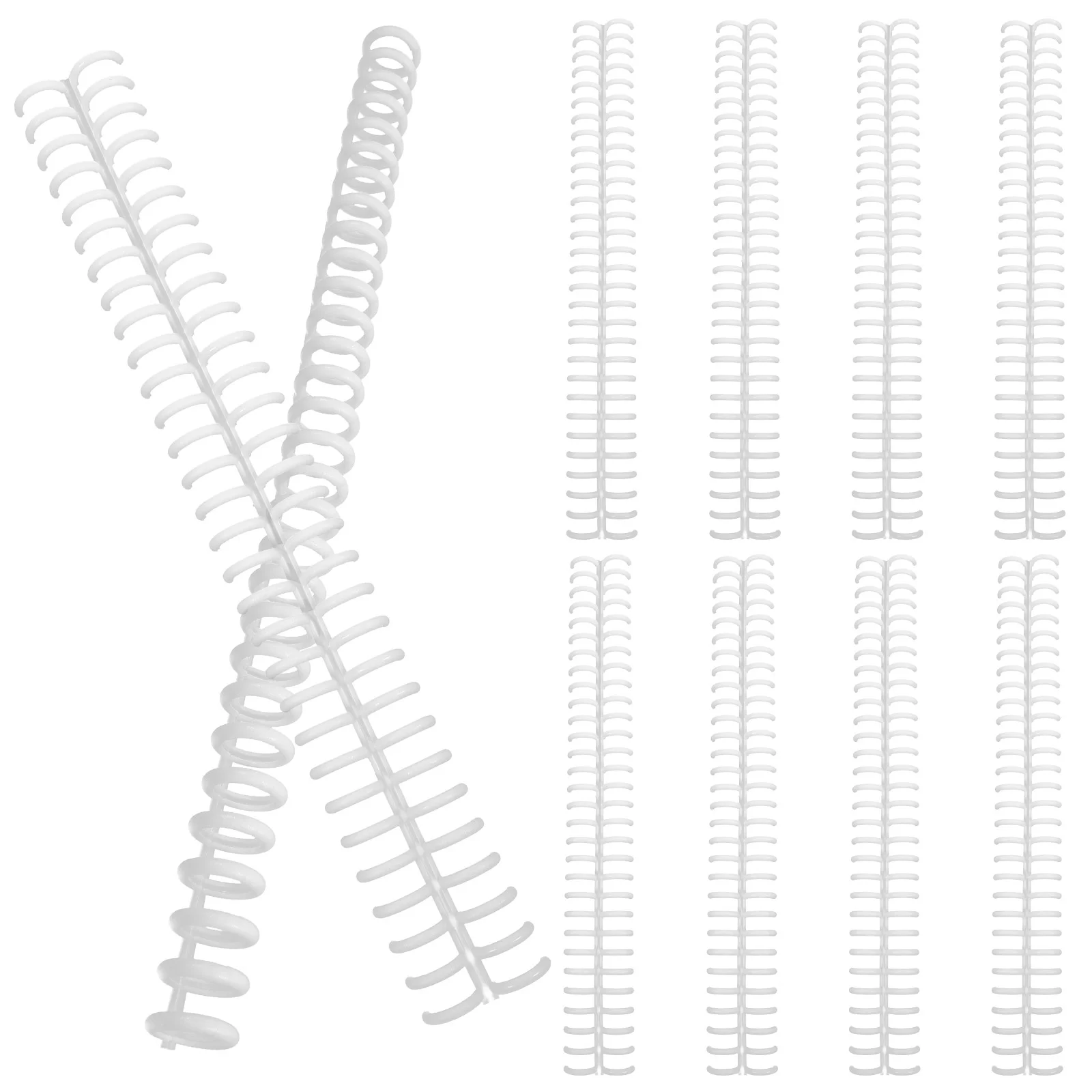 

10 Pcs Binder Rings Coil Replacements Plastic Loose Leaf Books Notebook White Spiral Binding Coils