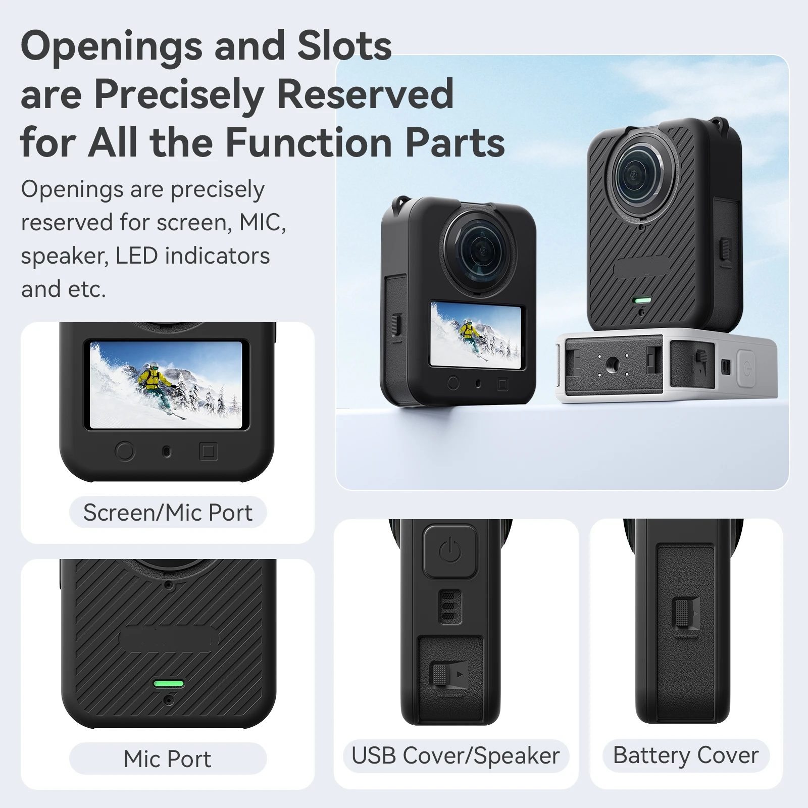 Suitable for DJI OSMO 360 Camera Silicone Body Case & Lens Case, Protection Cover Sleeve For Osmo 360 Funda accessories