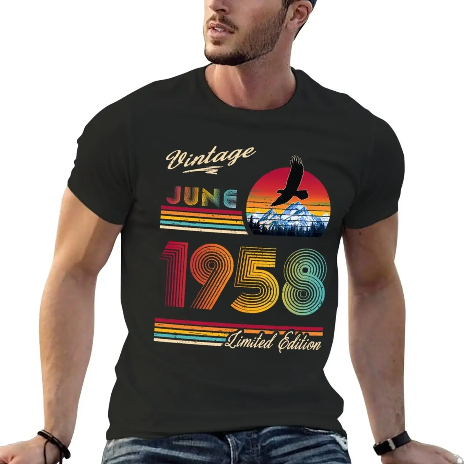 June 1958 Birthday T-Shirt korean fashion Blouse mens clothing