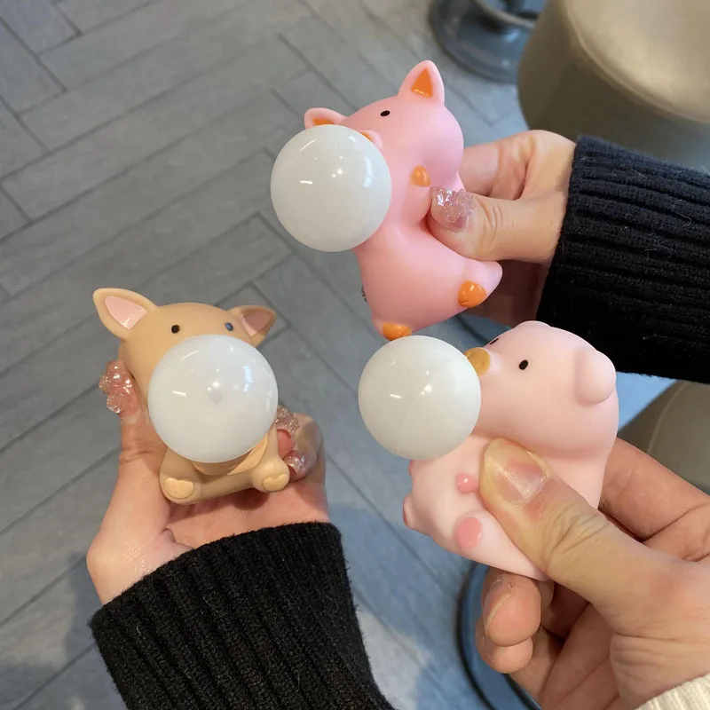 Juguetes antiestrés para niños y adultos, juguetes de cerdo con burbujas de pellizco, juguete para apretar, divertido juguete sensorial de ventilación, juguete para aliviar el estrés