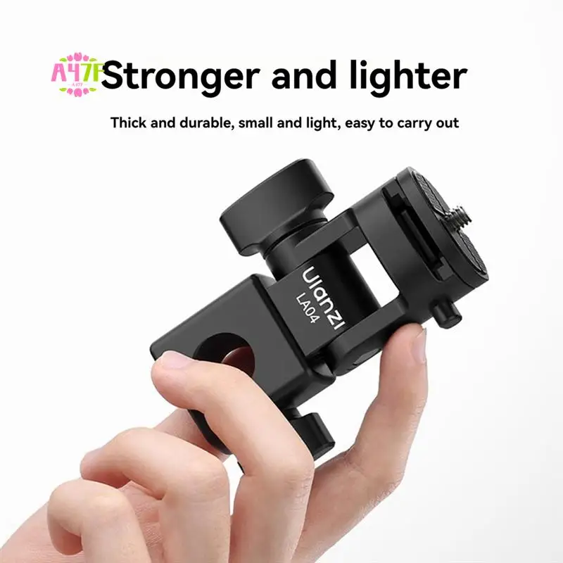 

A47F-Ulanzi LA04 Light Stand Adapter Angle-Adjustable, Universal Fit For Camera, Fill Light & Phone Clip Durable Camera Accessor
