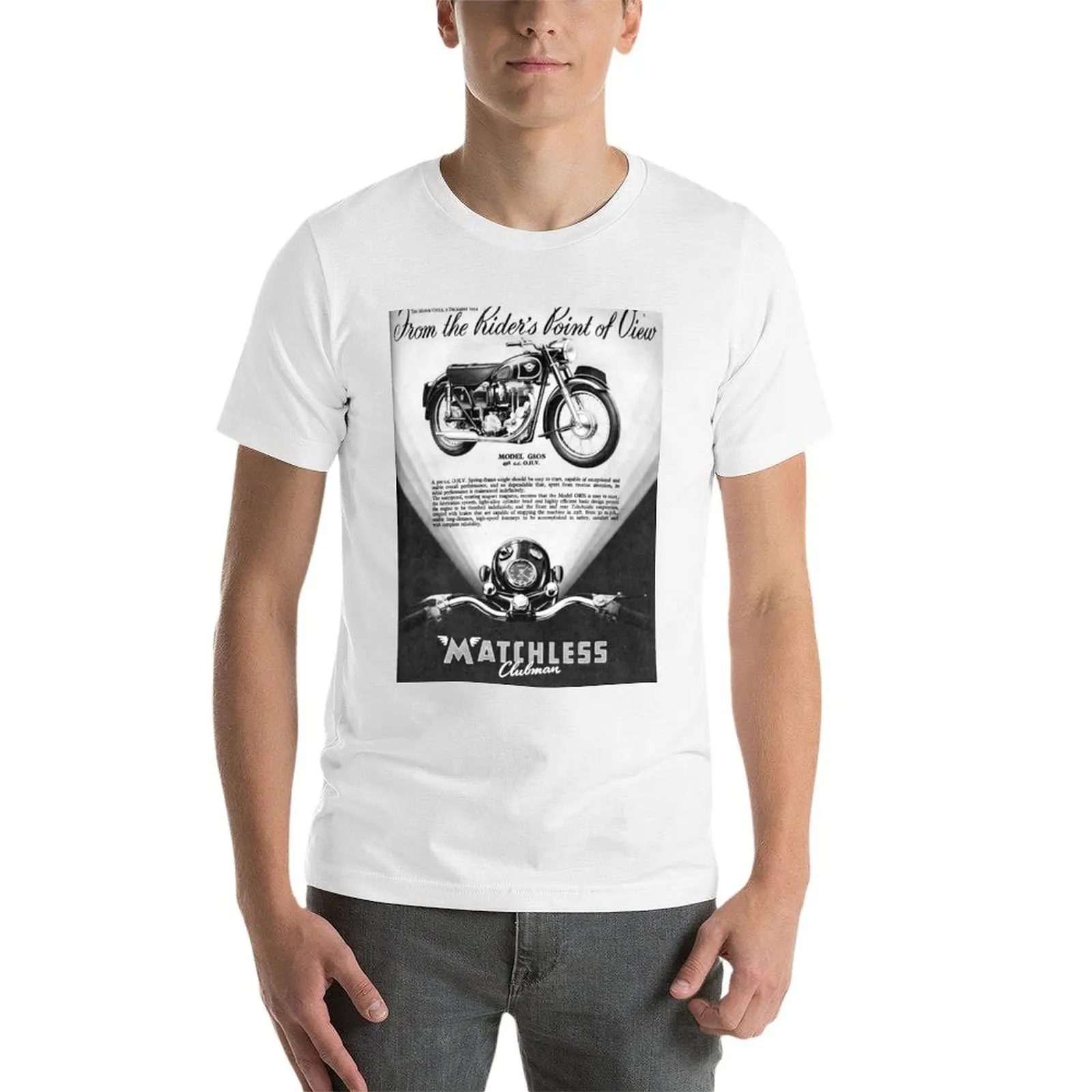 1954 عطلة دراجة نارية الإعلان تي شيرت تي شيرت للرجل سليم صالح الرجال تي شيرت القطن 100% الأساسية تي شيرت تي شيرت #4