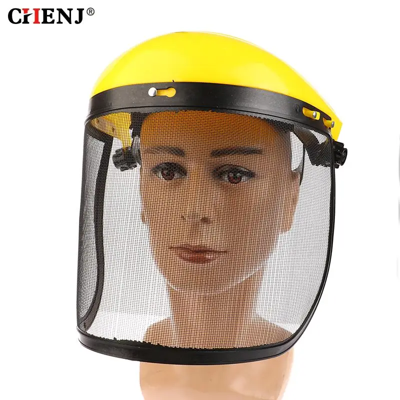 

Garden Grass Trimmer Safety Helmet Hat With Full Face Mesh Visor For Logging Brush Cutter Forestry Protection Full Face Shield