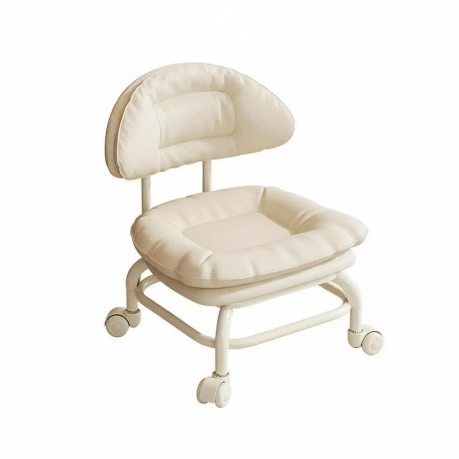 

Low Rolling Chair with Spine Support Silent Wheels Rolling Stool with Spine Rest 360-Degree Rotation Soft Padding for Salon