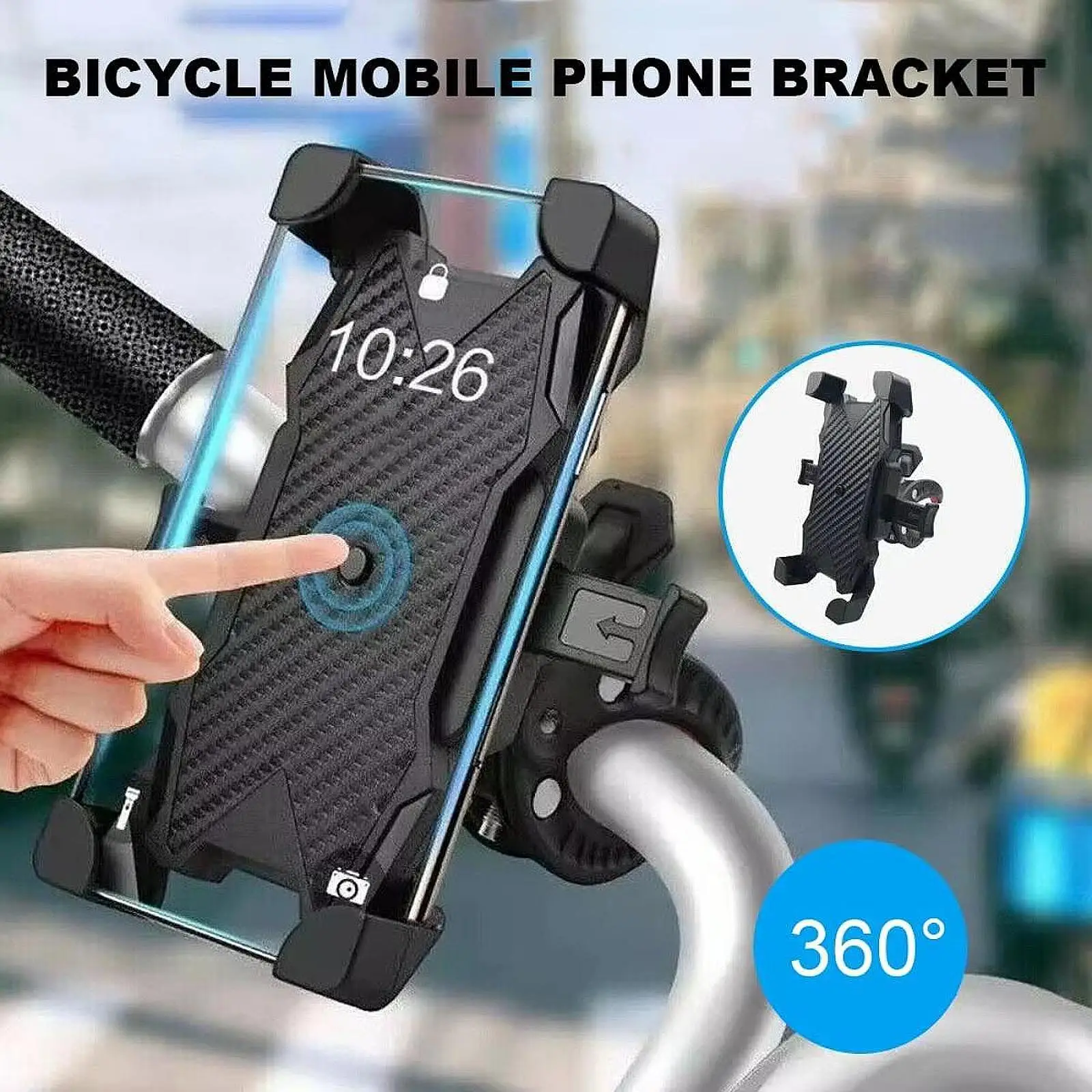 

Bicycle Motorcycle Phone Holder Handlebars Mount Rotatable for Electric Scooter Bike Phone Clamp Anti Vibration Shockproof