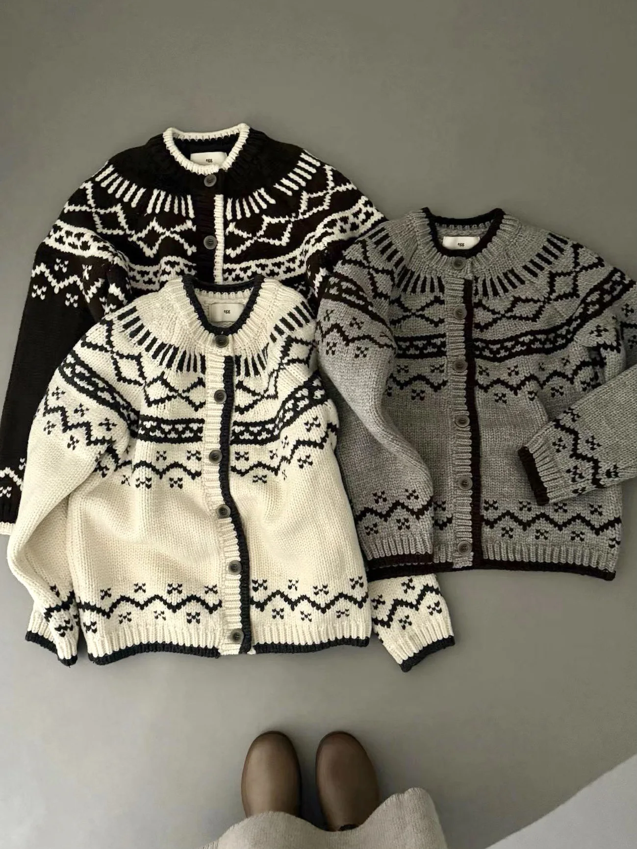 

Свободный вязаный свитер Fair Isle, пальто с узором Thiened Eggell, женское осенне-зимнее пальто Faion Commute Sle Long Sve Coat