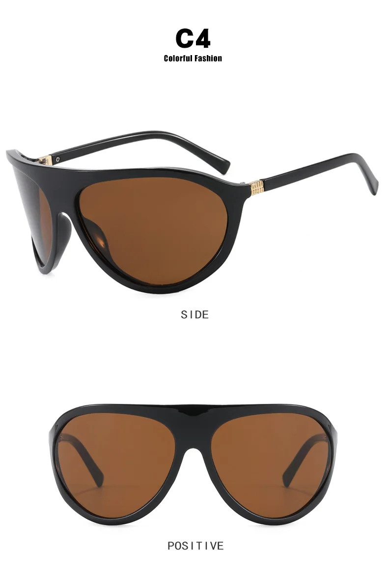 Neue Modemarke: Shield-Sonnenbrille für Damen, Vintage-Bogenrahmen, Übergroße Quadratische Sonnenbrille, Sexy Farbverlauf-Gläser für Damen zum Autofahren – Detail 8
