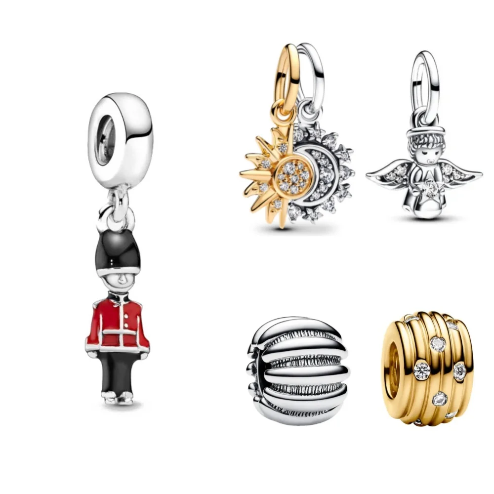 2024 S925 Silver Hot Sale Charm Angel embracing stars pendant Bead  Gold Accessories Fit Original Bracelet Jewelry For Gifts