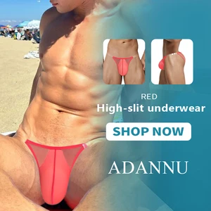 Adannu-Ciuity Low Clothing Inner Mesh für Männer, sexy Bikini, Ultra-Finanz, kurz atmungsaktiv, 0,01 10 Hauptverkäufe Mens Cueca transparent - №7