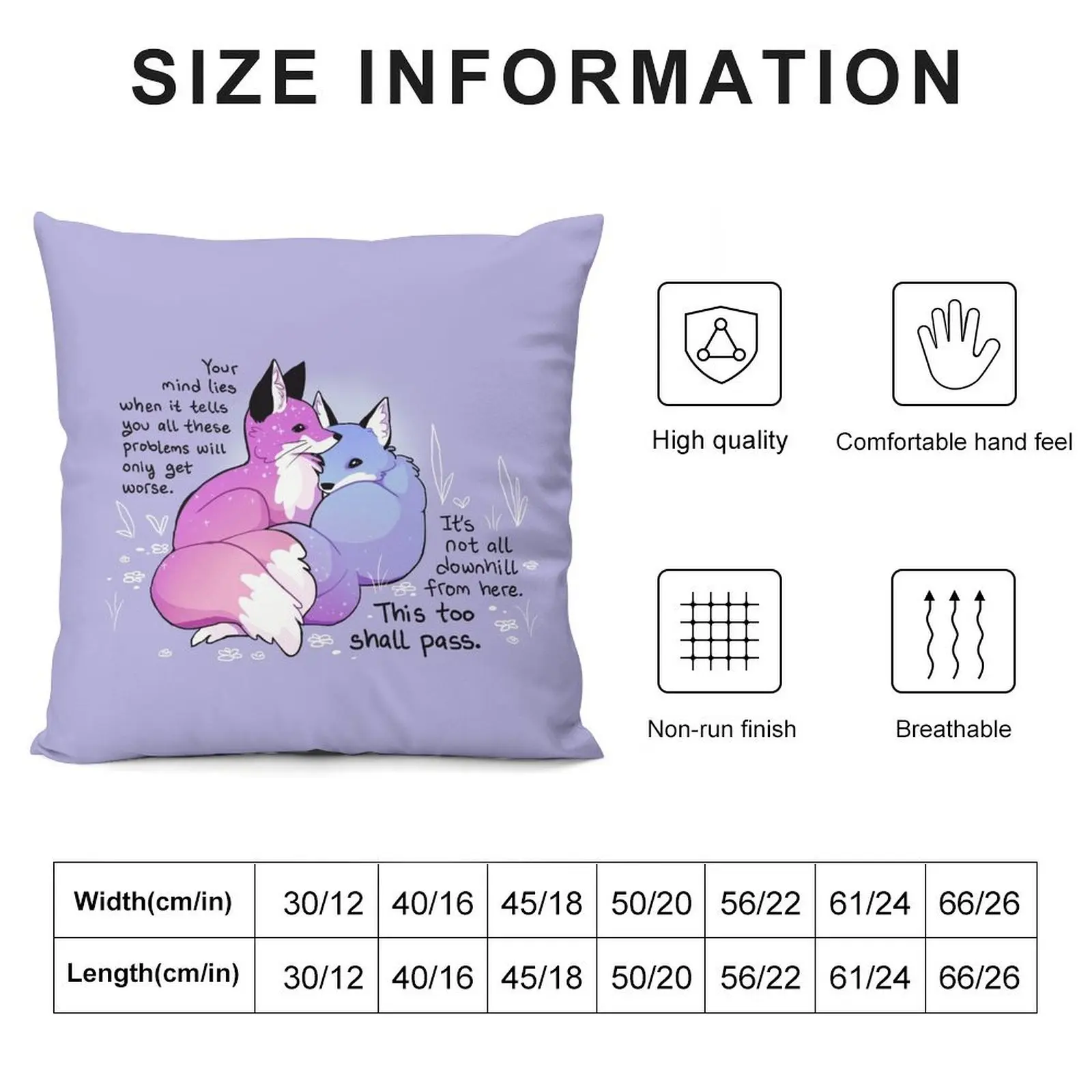 It's Not All Downhill From Here Cuddly Kitsune Foxes Throw Pillow Sofa Cushions Covers Cushions Home Decor Pillow Decor pillow