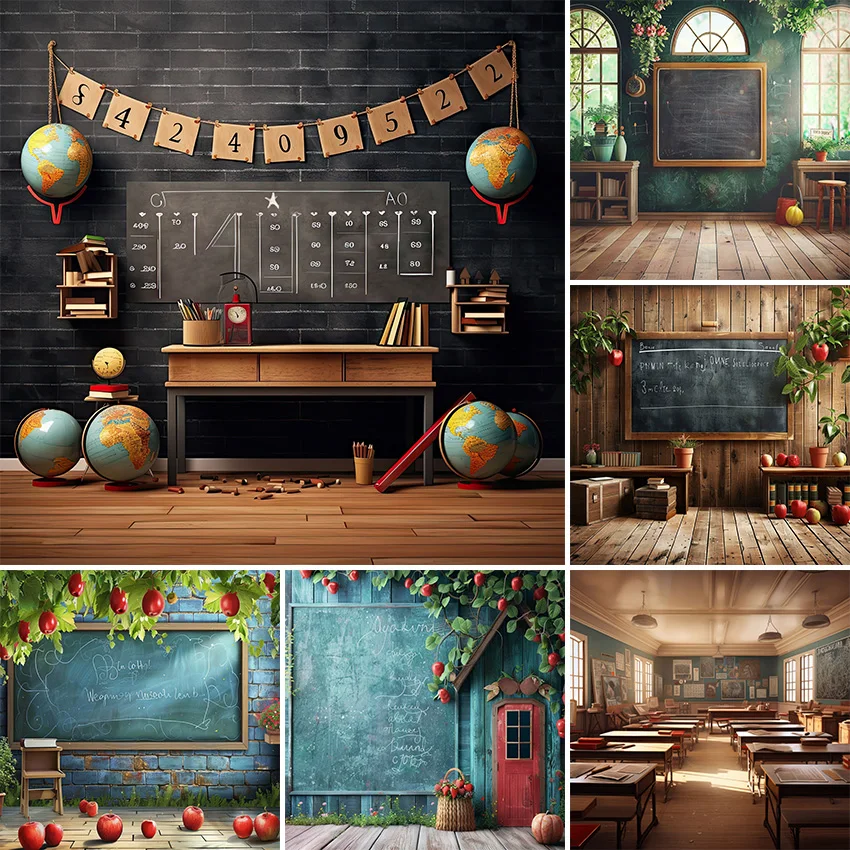 

Фон для фотосъемки «Снова в школу»: классная доска, глобус, детский день рождения, торт, портретный декор, фон для фотостудии