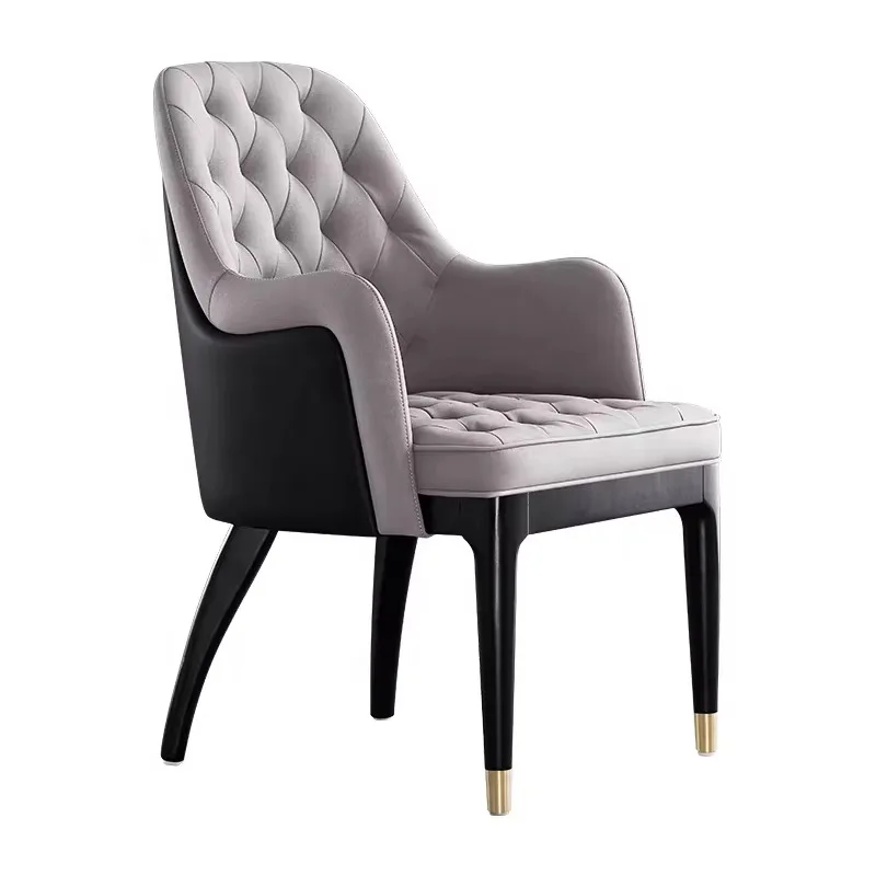 Metal Chair Modern Living Room Chair Leather Dining Chair