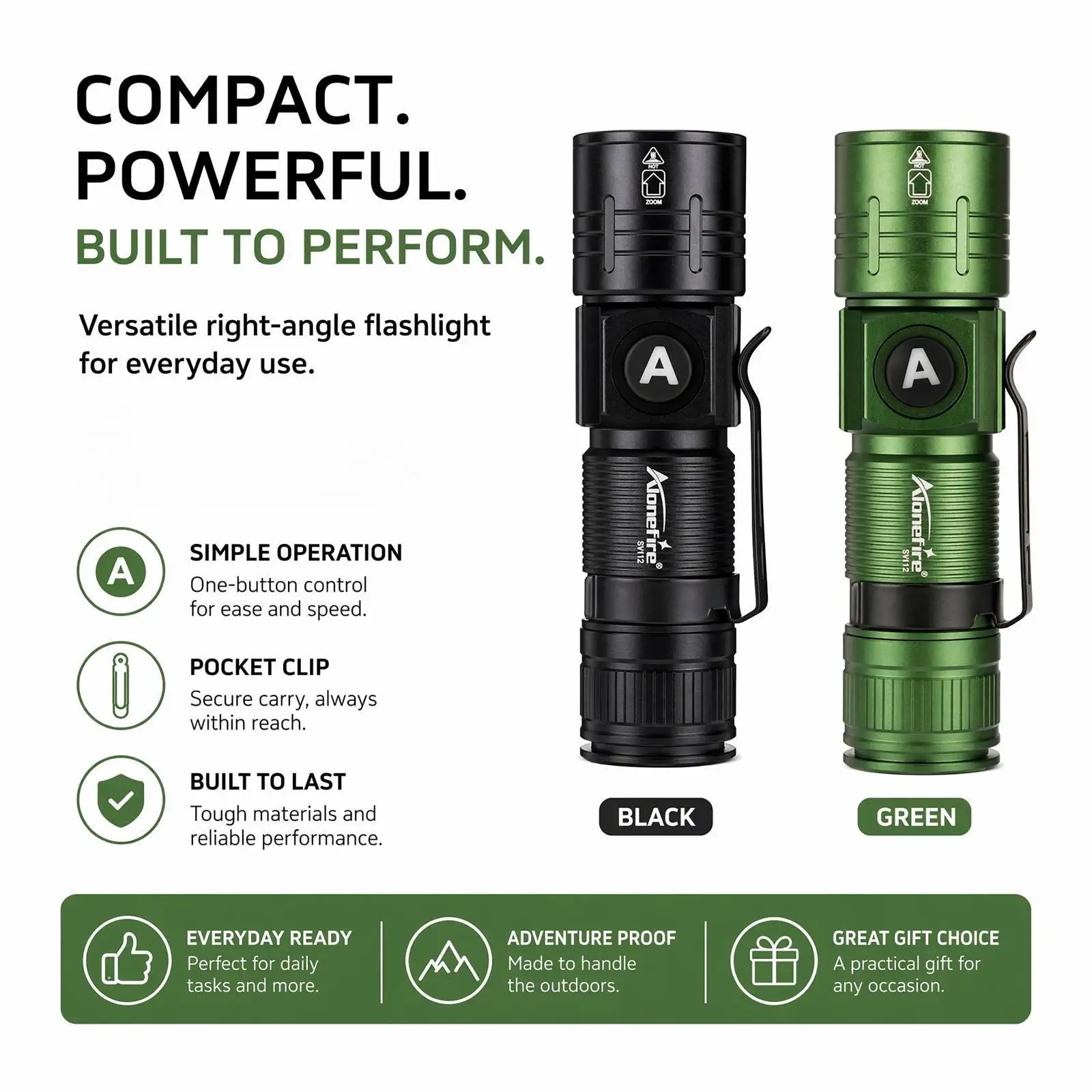 Zoomable LED Beam Light Portable Flashlight USB Rechargeable Home Outdoor Camping Hunting Fishing Hiking Emergency Lighting Lamp