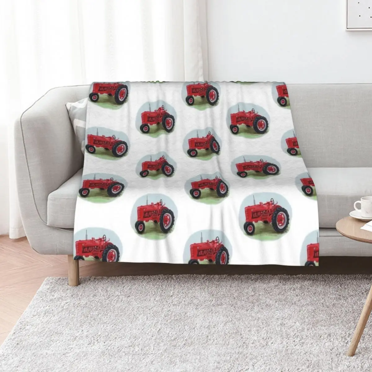 Farmall Tractor Throw Blanket Camping warm winter Sofa Quilt Sofa Shaggy Blankets