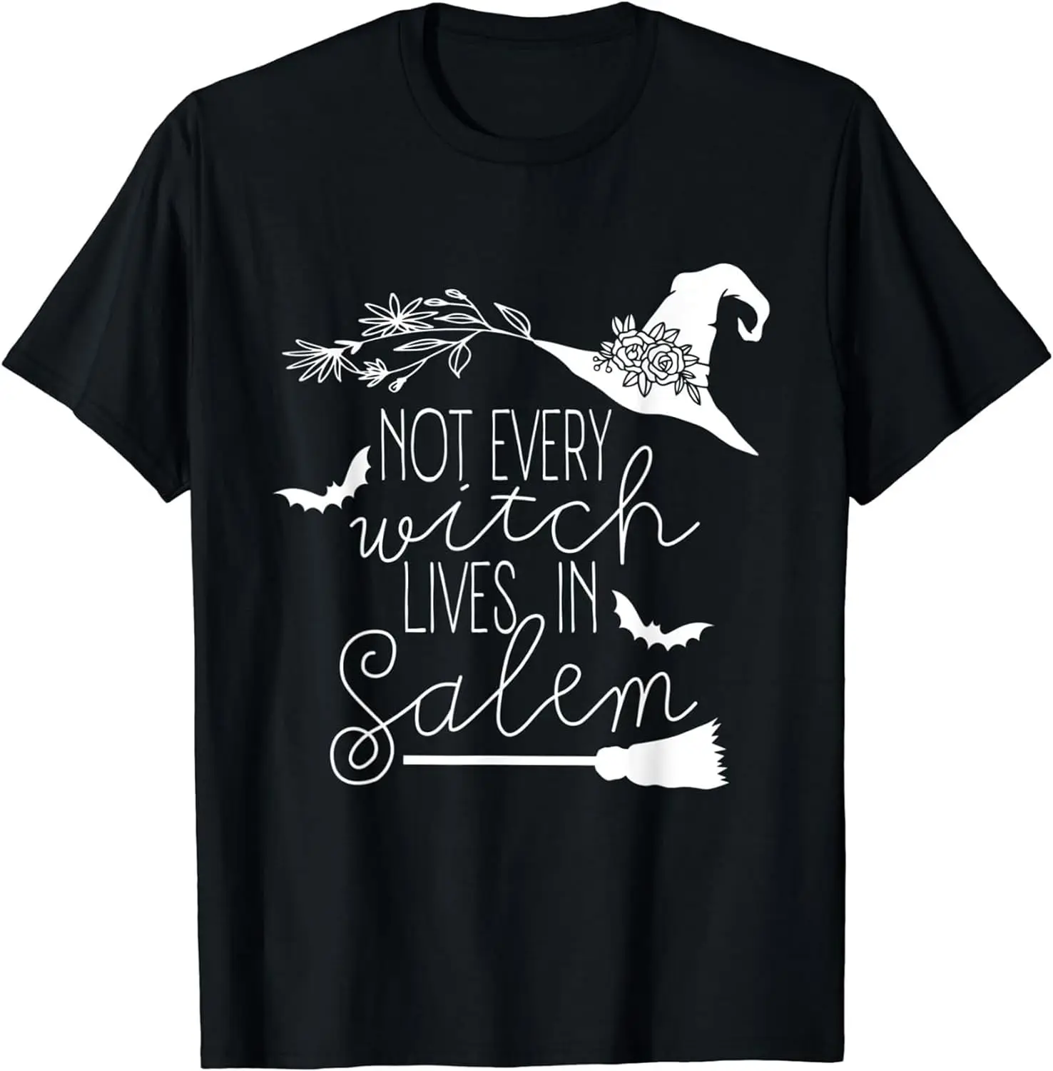 Not Every Witch Lives in Salem Women's Crew Neck Casual Short Sleeve Vintage Summer Graphic T-Shirt