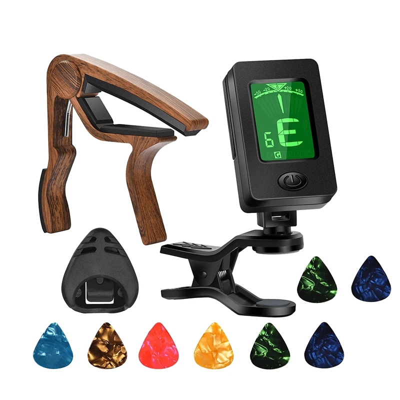 

1Set Guitar Tuner Guitar Accessories For Ukulele Violin Acoustic Guitar With Picks And Pick Holder