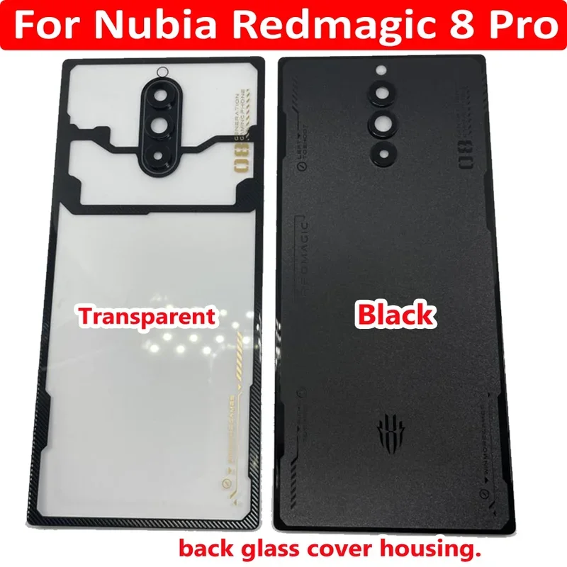 

6,8 "Лучшая новая задняя стеклянная крышка для ZTE nubia Red Magic 8 Pro 8Pro, крышка батарейного отсека, задний корпус, рамка камеры, корпус объектива